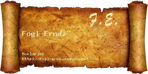 Fogl Ernő névjegykártya