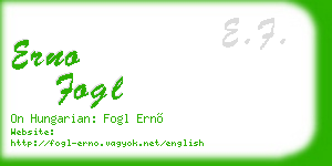 erno fogl business card