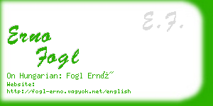 erno fogl business card